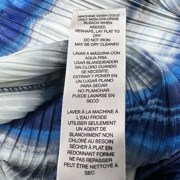 Chicos Open Front Cardigan Large Textured Crinkle Shades of Blue NO SIZE TAG - Picture 12 of 13